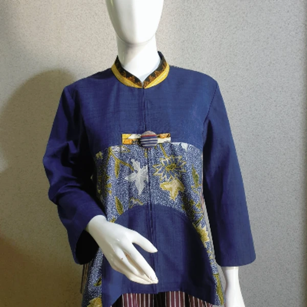 Blouse Lurik tangan panjang