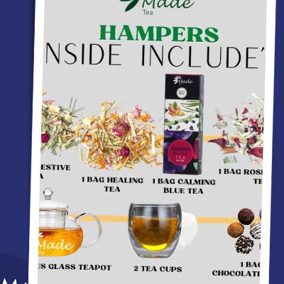 Hampers with  Tea pot