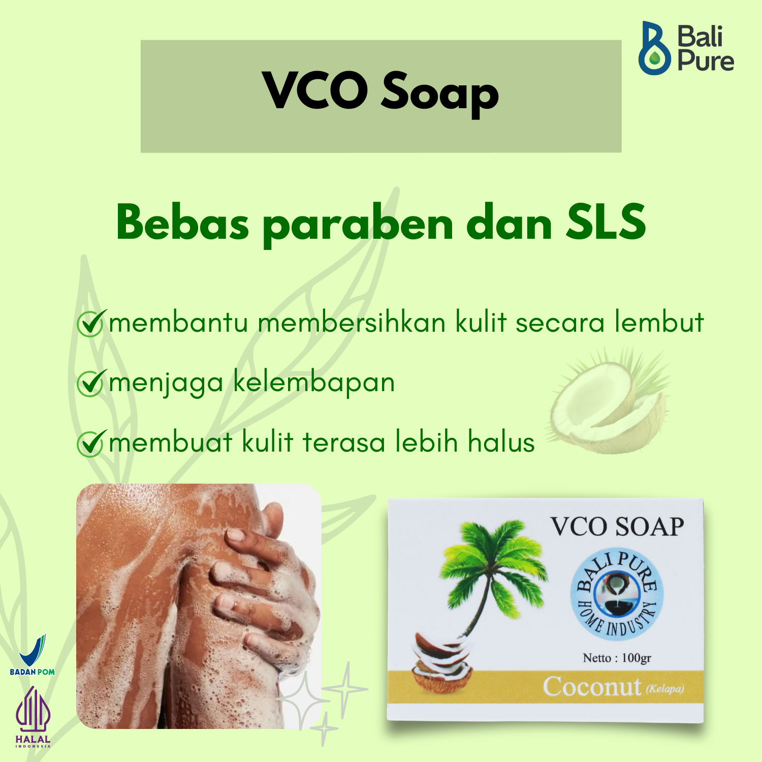 Bali Pure Home Industry VCO Soap  Coconut  100 gr BPOM
