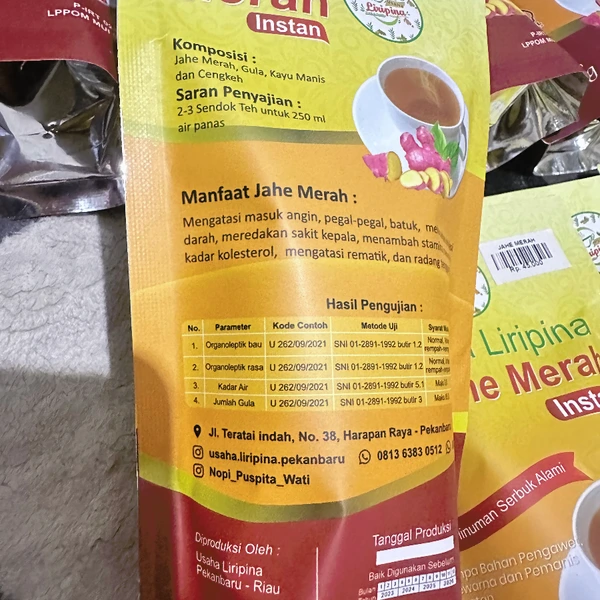 Jahe merah instan liripina