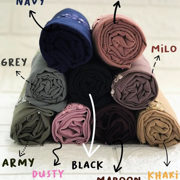 Jilbab Sulam Pashmina Instan