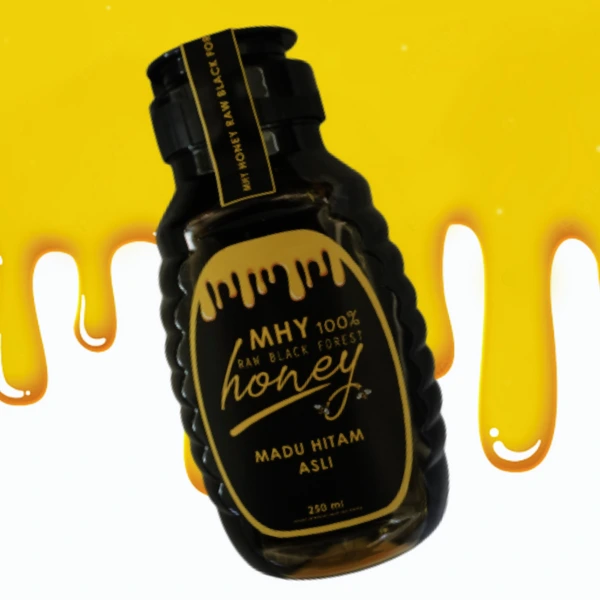 Madu Hitam Murni | MHY Honey Raw Black Forest 250 ml | 100% Madu Asli
