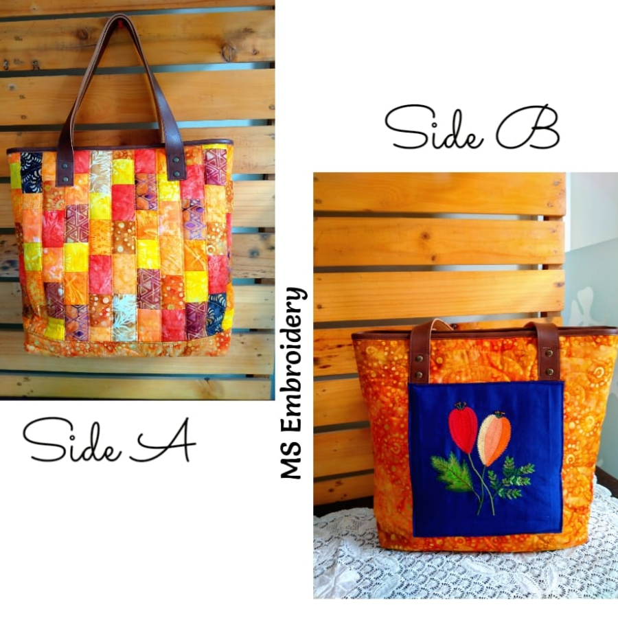 Totebag Hand Bag Tas Sulam Kombinasi Patchwork D