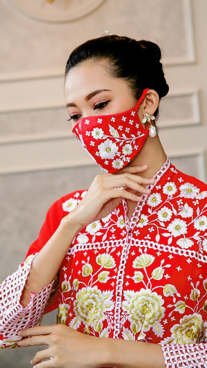 Masker Kawung Merah Putih