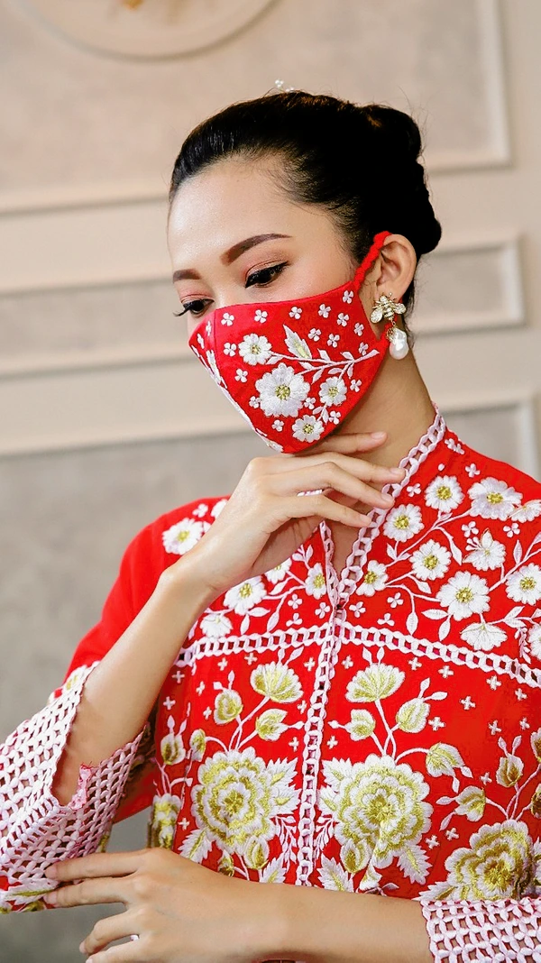 Masker Kawung Merah Putih