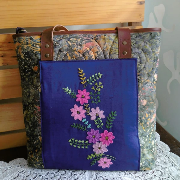 Totebag Hand Bag Tas Sulam Kombinasi Patchwork G