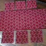 Taplak Meja Tamu Sulam Maroon