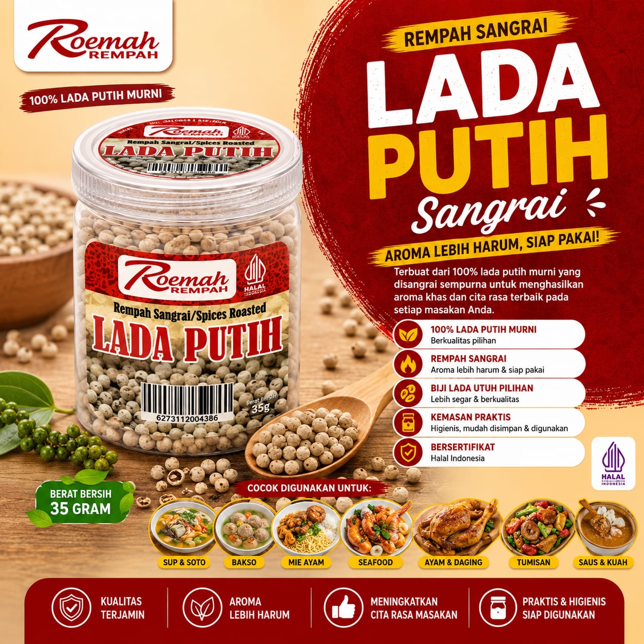 Roemah Rempah Merica Cup 72g/pack