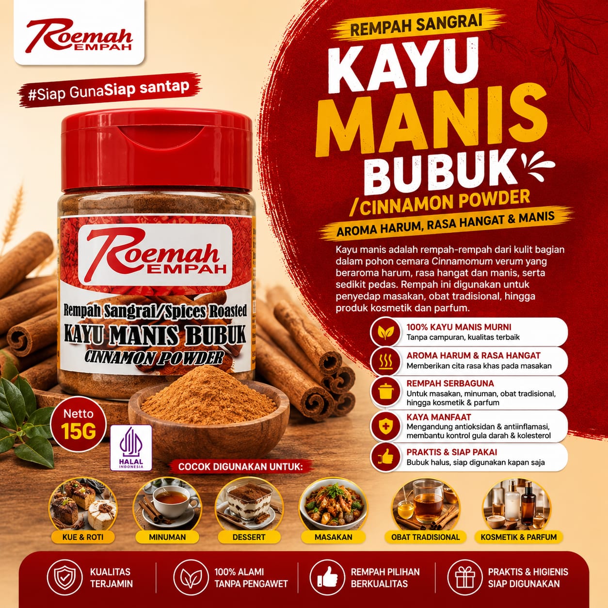 Roemah Rempah Kayu Manis/Cinnamon 25g