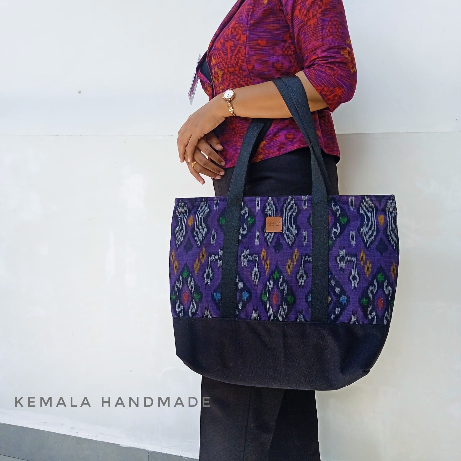 Sunflower bag / Tenun Big Tote Bag Kemala Handmade
