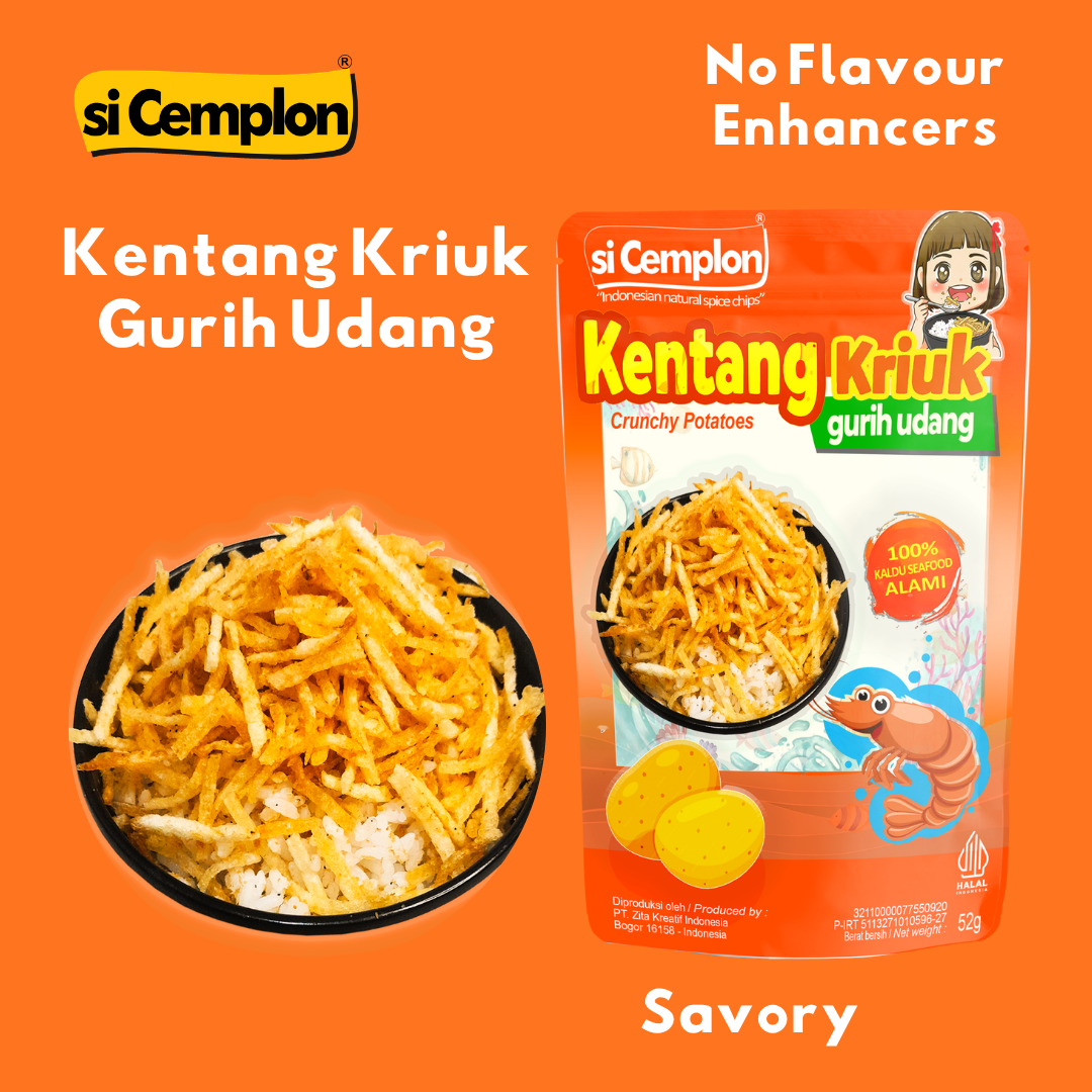 si Cemplon Kentang Kriuk Gurih Udang No MSG 52g