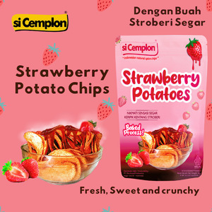 si Cemplon Strawberry Potato Chips No MSG 62g | Keripik Kentang Strawberry