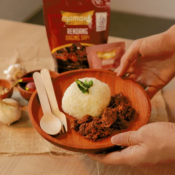 Rendang Daging Sapi Asli Padang 250 gram (Halal MUI BPOM) - Mamaks