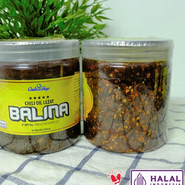 BALINA Chili Oil Lezat 250ml Halal Kemasan Stoples Kaca