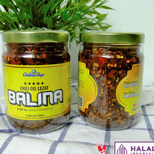 BALINA Chili Oil Lezat 250ml Halal Kemasan Stoples Kaca