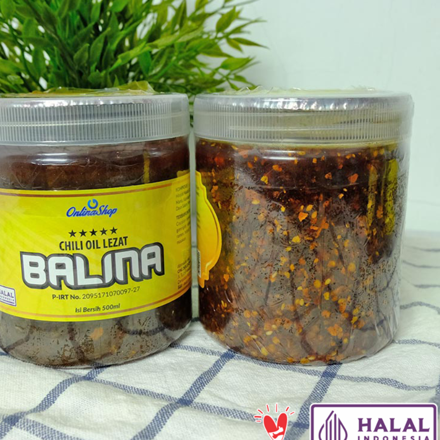 BALINA Chili Oil Lezat 500ml Halal Kemasan Stoples Plastik