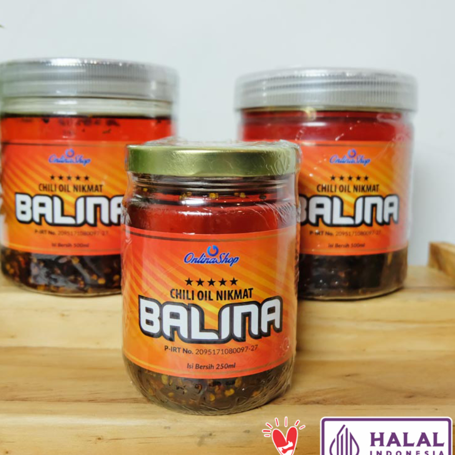 BALINA Chili Oil Nikmat 500ml Halal Kemasan Stoples Plastik