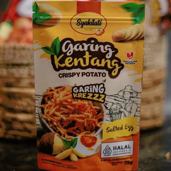 Syakilati garing kentang Salted Egg