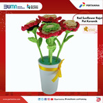 Sunflower Rajut Pot Keramik