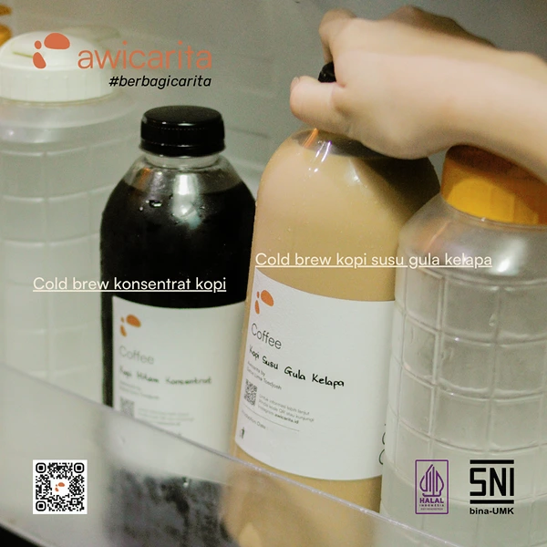 Cold Brew Konsentrat Kopi Awicarita - kemasan botol 1 liter