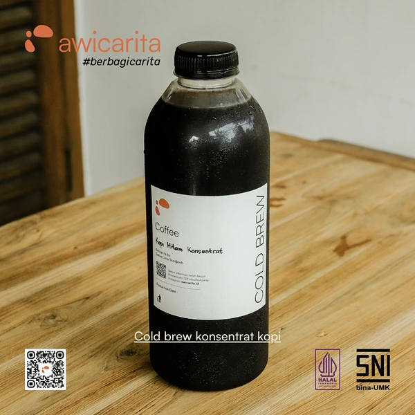 Cold Brew Konsentrat Kopi Awicarita - kemasan botol 1 liter