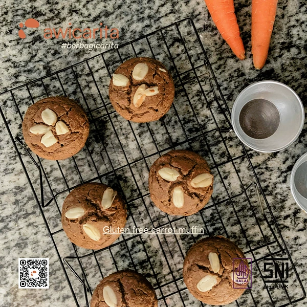 Gluten-Free Carrot Muffin Awicarita - kemasan boks isi 1/2 lusin