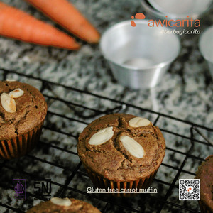 Gluten-Free Carrot Muffin Awicarita - kemasan boks isi 1/2 lusin