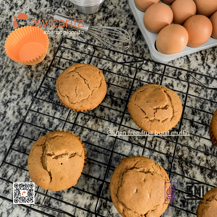 Gluten-Free Fruit Burst Muffin Awicarita - kemasan boks isi 1/2 lusin