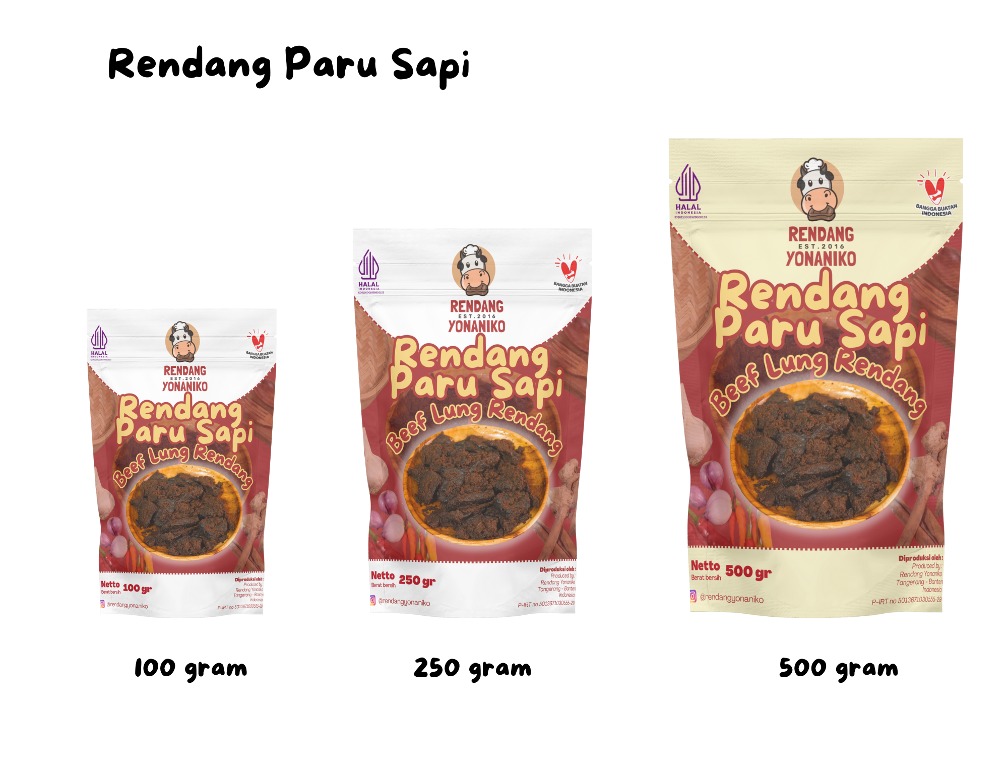Rendang Paru Sapi Premium II Rendang Yonaniko