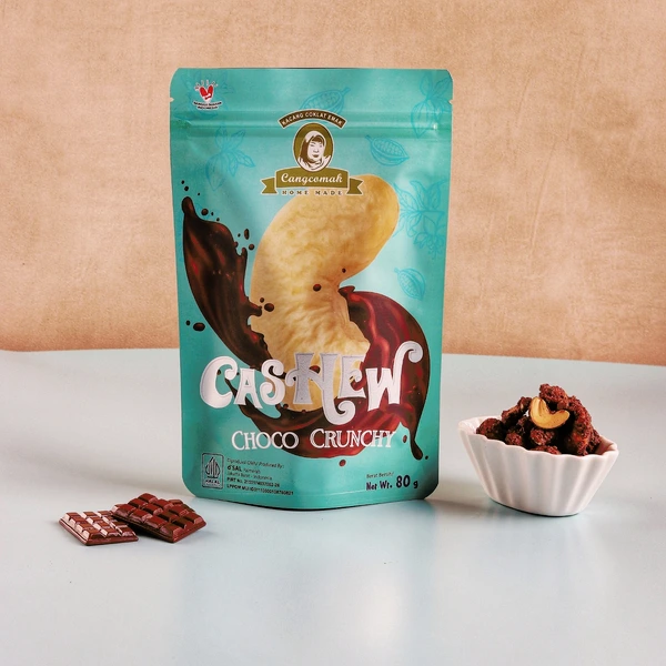 Snack Cemilan Kacang Mede Coklat Panggang Cangcomak Mete Coklat