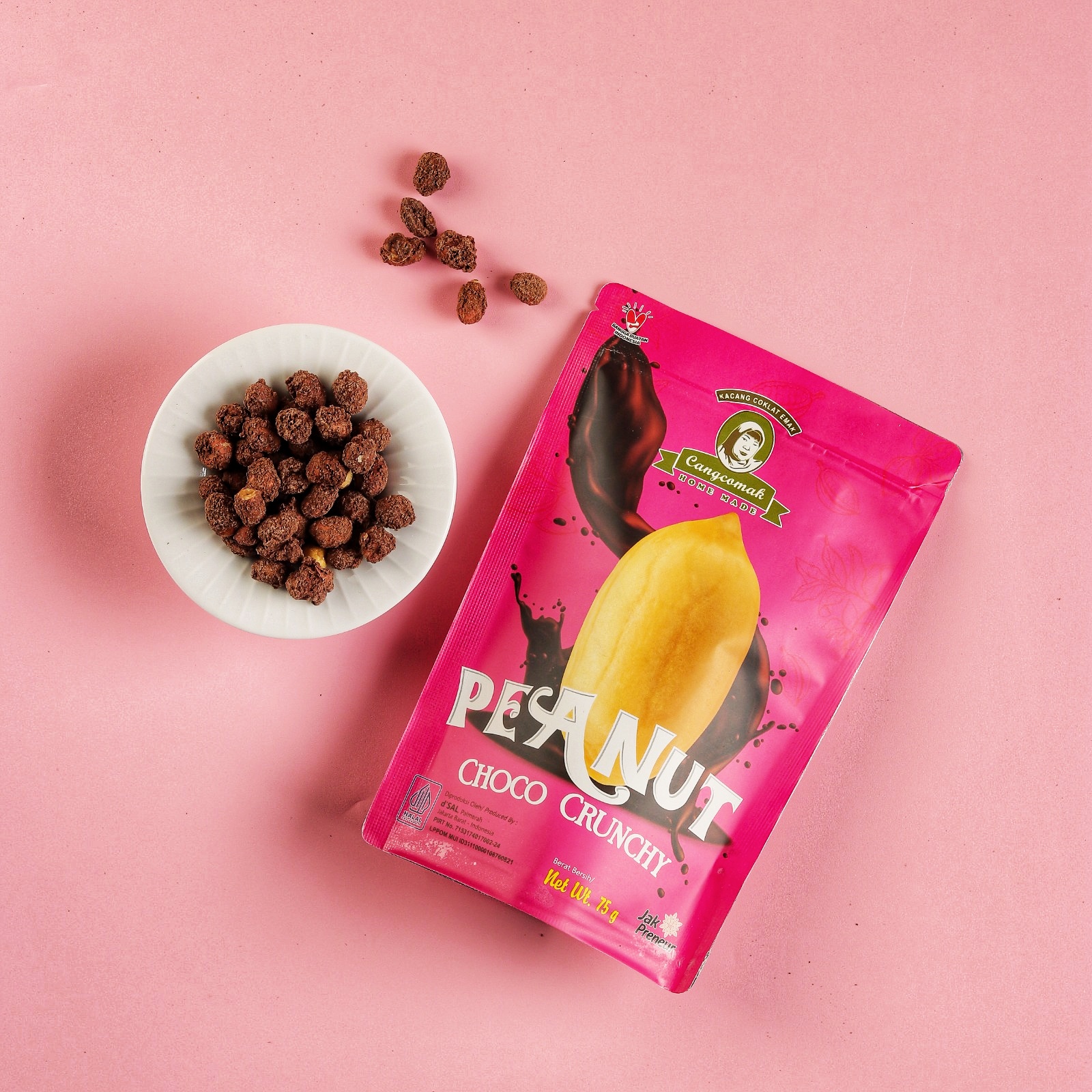 Souvenir Snack Cemilan Kacang Coklat Panggang Cangcomak - Kacang Coklat