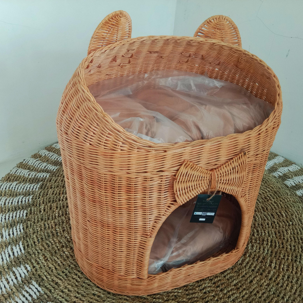 RUMAH KUCING ROTAN LUCU