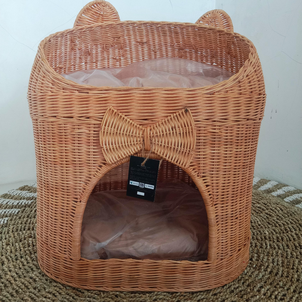 RUMAH KUCING ROTAN LUCU