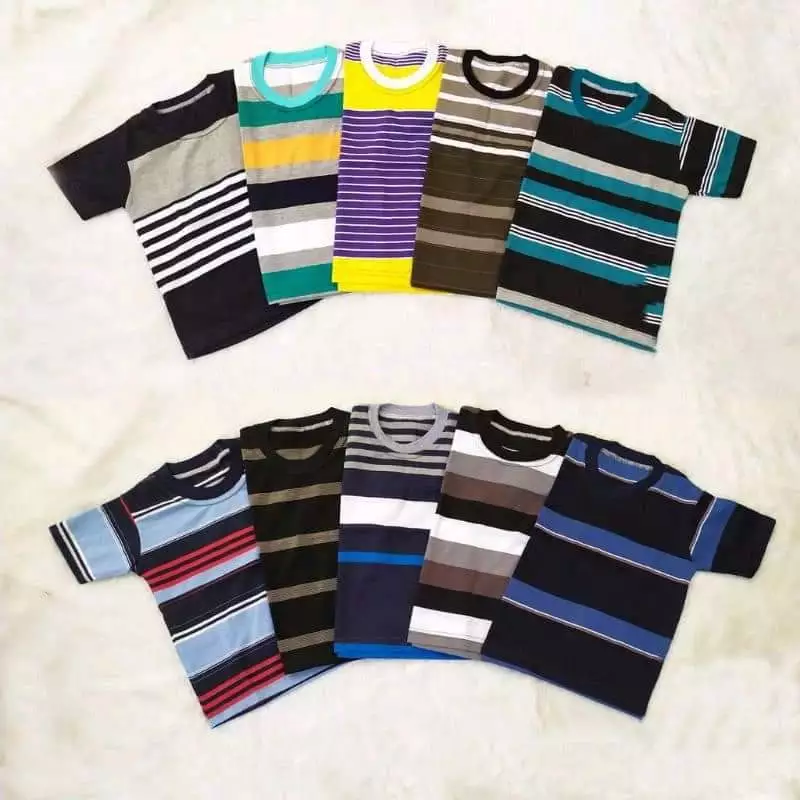 Kaos Anak Salur Laki laki 1 - 8th Kaos Stripe Cowok Perempuan Baju Atasan Anak