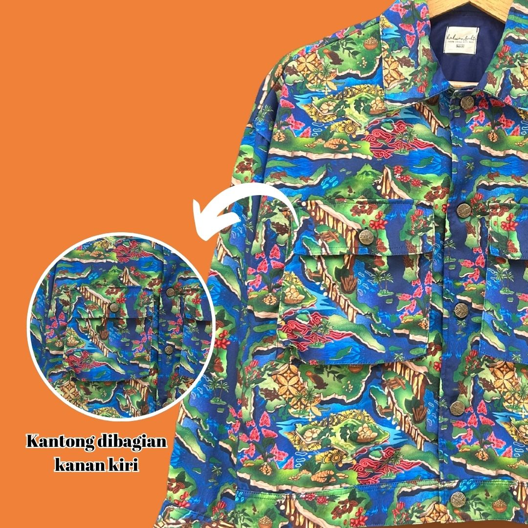 HaluanBali Jaket Pocket Peta Rempah - JB-F02 - Katun