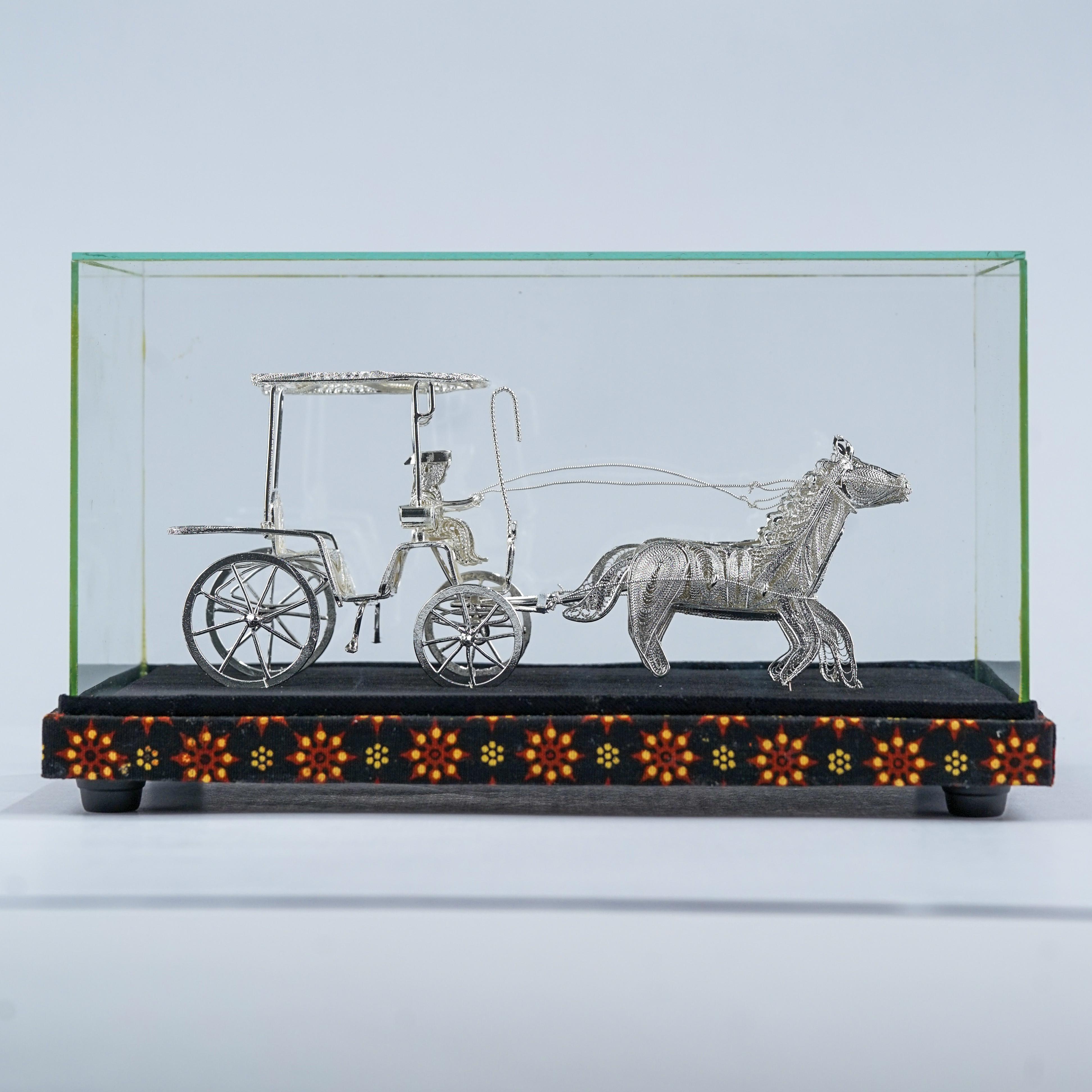 Miniatur Andhong Kuda 1 Silver Plated