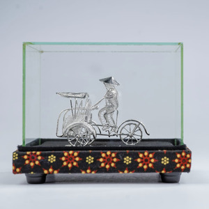 Miniatur Becak Silver Plated