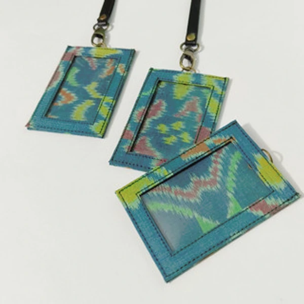 UWAISGEN Nametag/Landnyard 1 sisi Endek Etnik Bali Handmade