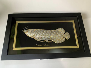 Hiasan Dinding Motif Ikan Arwana Silver Plated