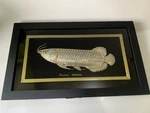 Hiasan Dinding Motif Ikan Arwana Silver Plated
