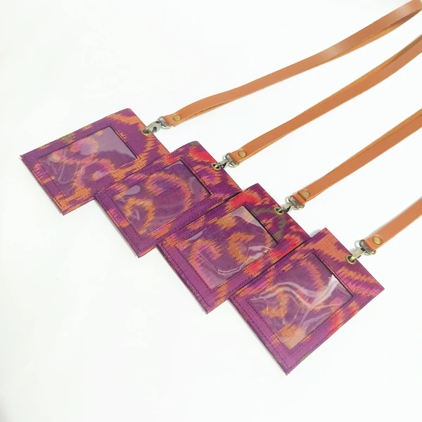 UWAISGEN Nametag/Lanyard 2 sisi Endek Etnik Bali Handmade