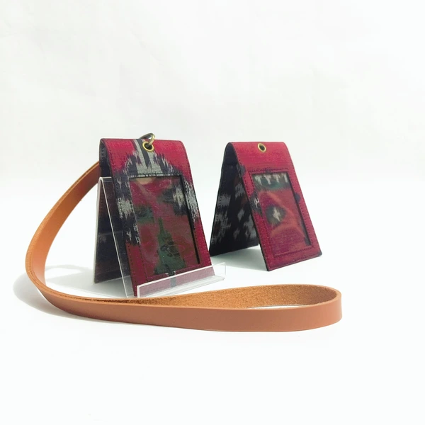 UWAISGEN Nametag/Lanyard 2 sisi Endek Etnik Bali Handmade