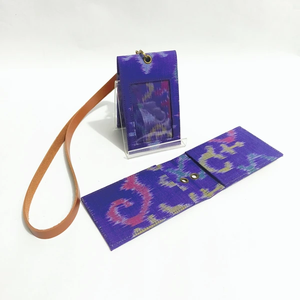 UWAISGEN Nametag/Lanyard 2 sisi Endek Etnik Bali Handmade