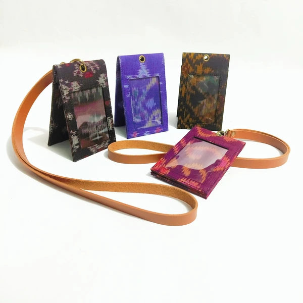 UWAISGEN Nametag/Lanyard 2 sisi Endek Etnik Bali Handmade