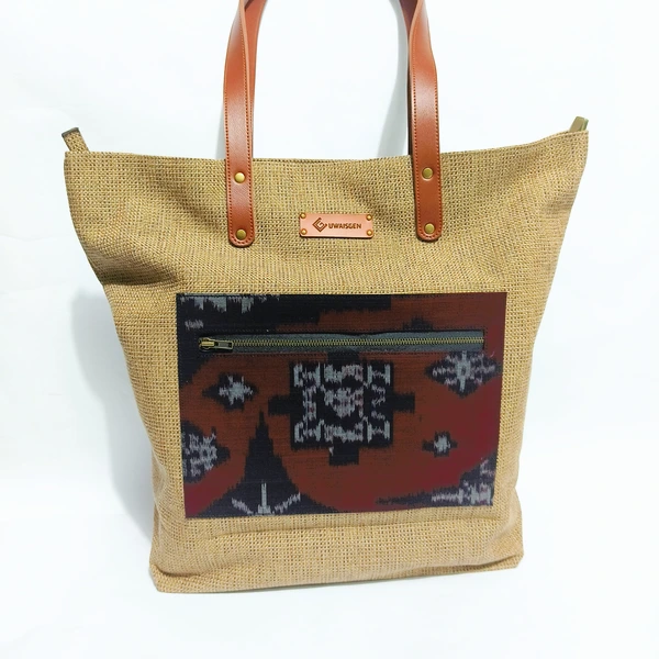 UWAISGEN Totebag Goni Endek Etnik Bali Hadmade Estu Bag