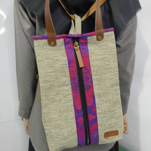 UWAISGEN Tas Punggung Fathur Bag Tenun Endek Etnik Bali Handmade