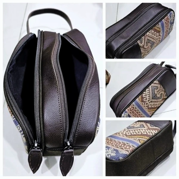 POUCH DOPO Tenun NTT mix Kulit Sapi Asli
