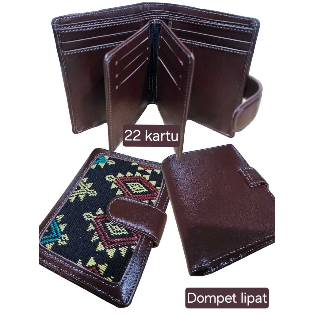 DOMPET LIPAT Tenun NTT mix Kulit Sapi Asli