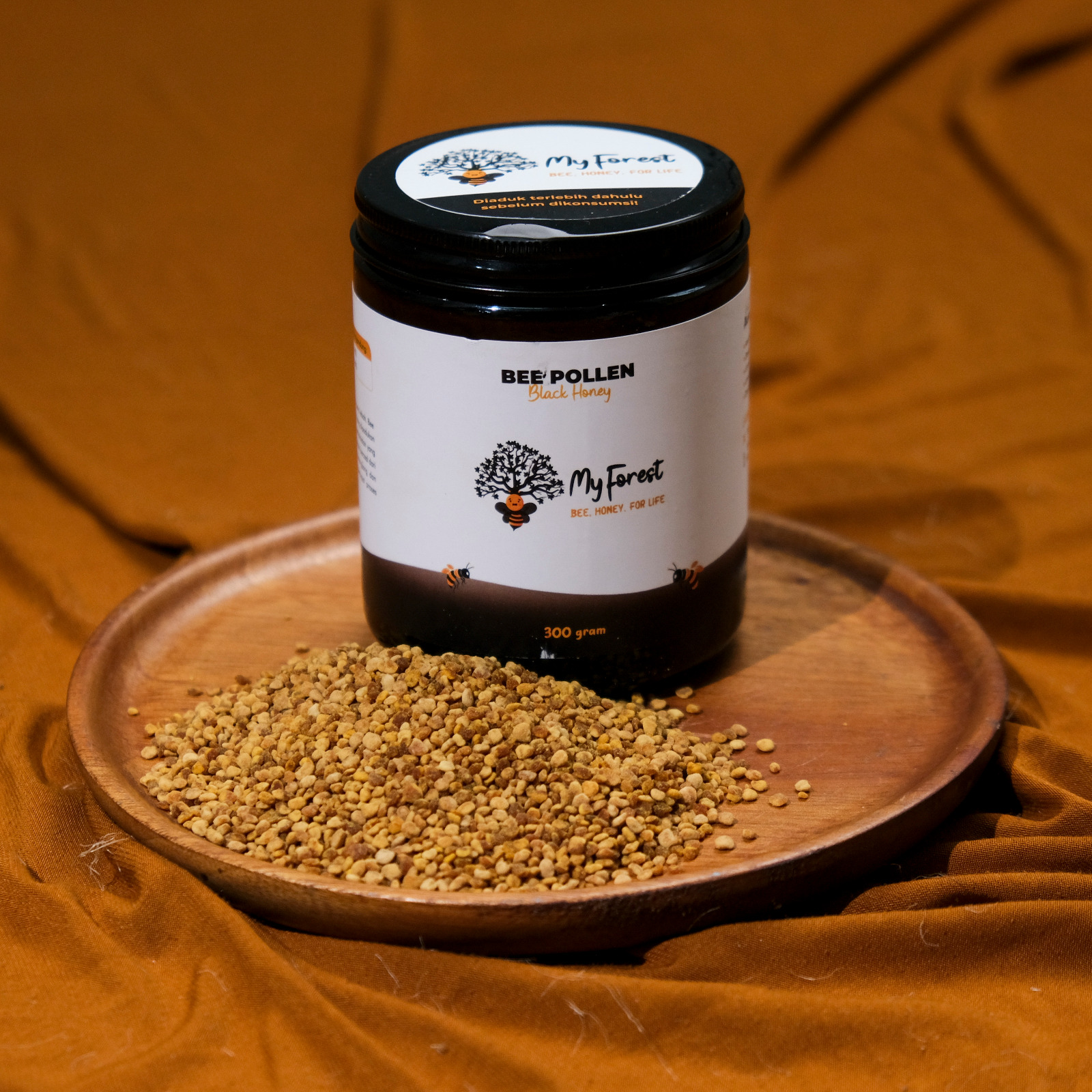 (Madu  Bee Pollen) My Forest Bee Pollen Black Honey 300 grm