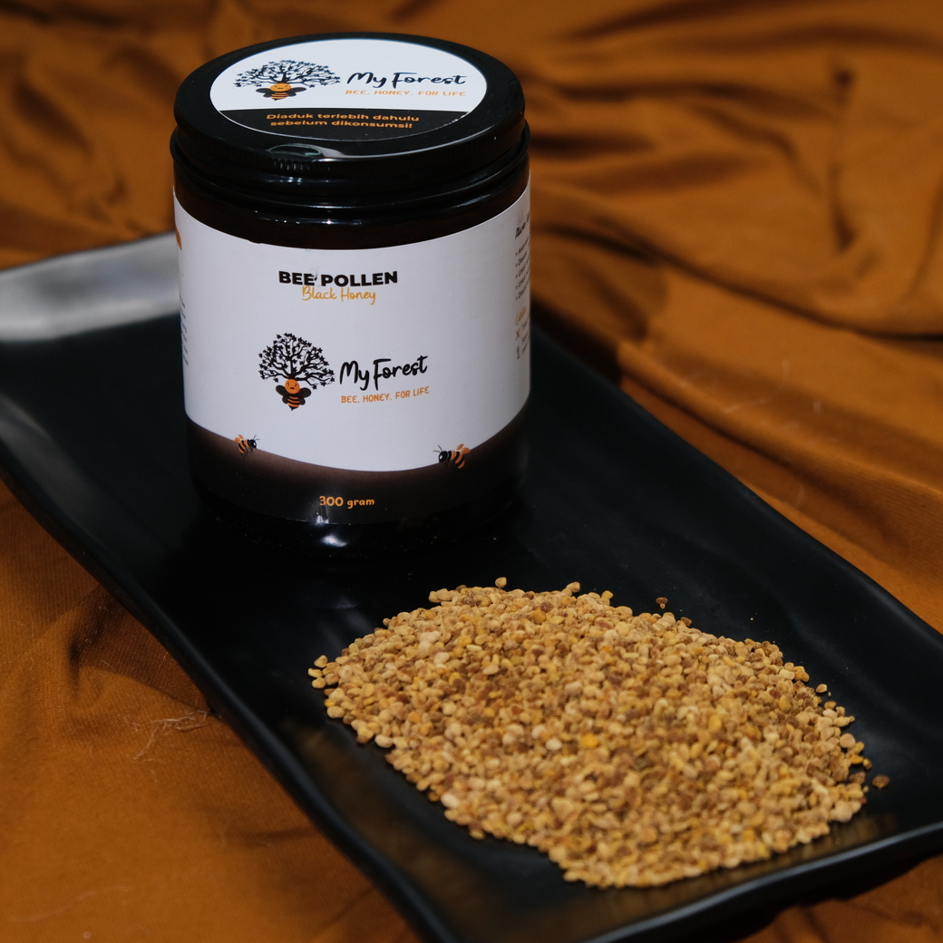 (Madu  Bee Pollen) My Forest Bee Pollen Black Honey 300 grm